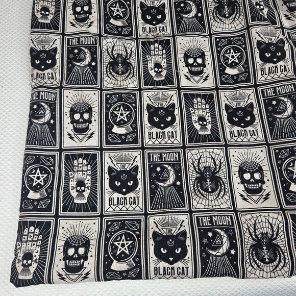 Tarot Card Themed Reversible Tote Bag With Black Cat & Moon Design - Picture 3 of 5